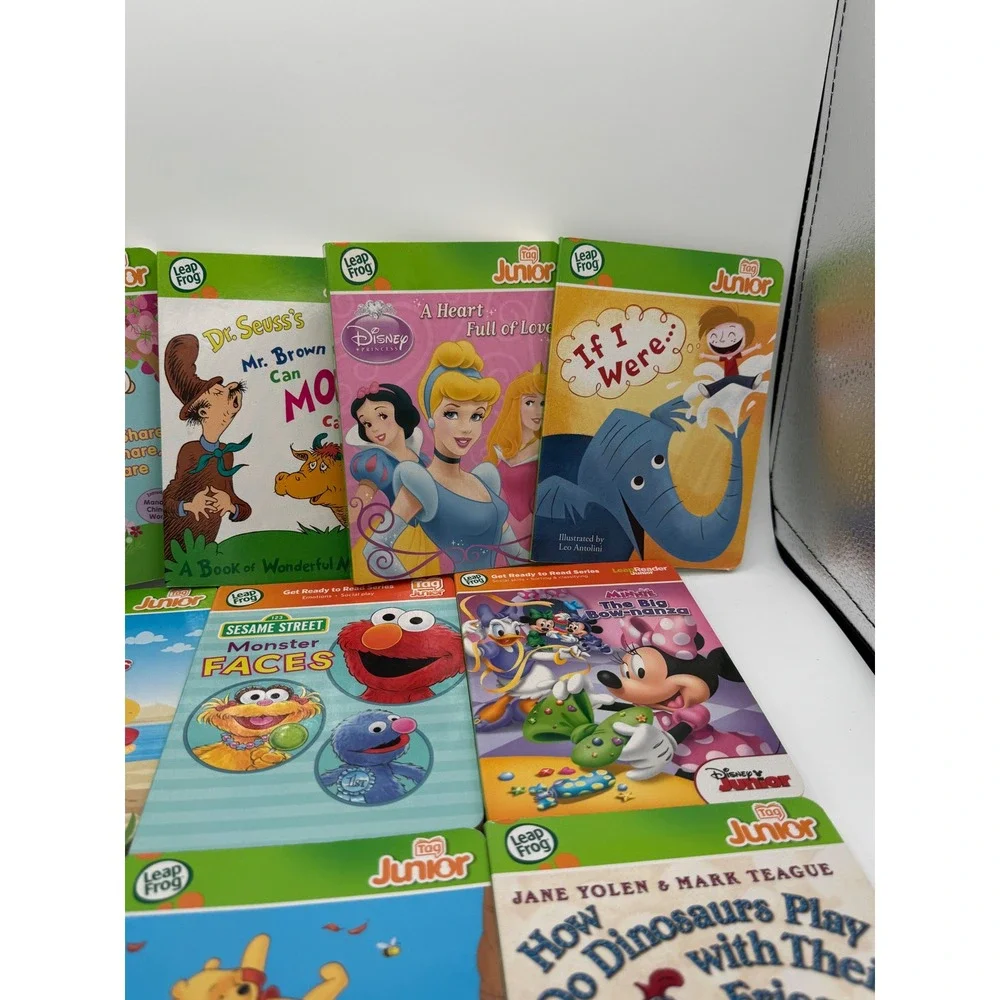 LeapFrog Tag Junior Board Book Lot Disney Pooh Sesame Street Dr Seuss 10 Books
